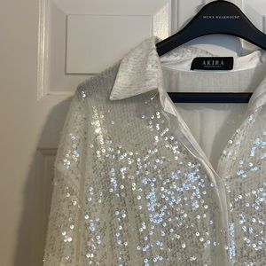 Akira White Sequin Dress